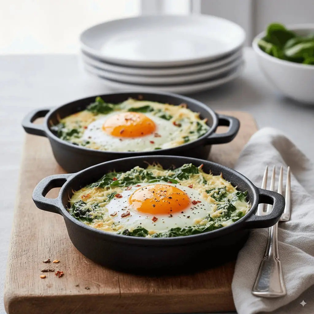 huevos con espinacas al horno